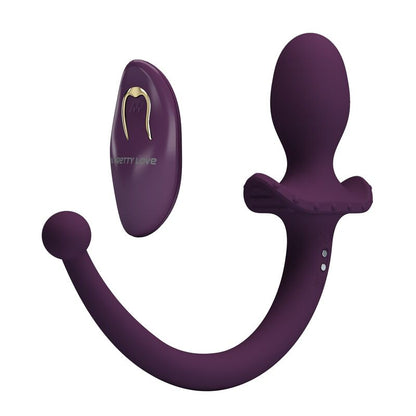 PRETTY LOVE - LIOEA PLUG ANAL CON COLA VIBRADOR 12 FUNCIONES COLOR MORADO CONTROL REMOTO