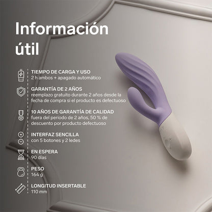 LELO - INA TWIST VIBRADOR RABBIT PUNTO G Y CLÍTORIS LAVANDA