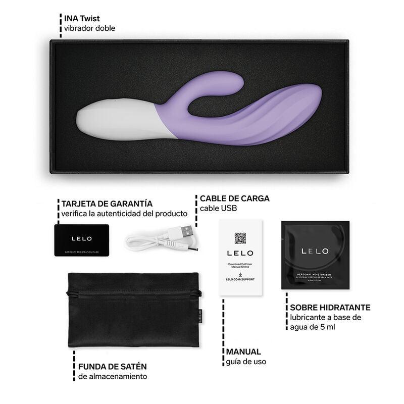 LELO - INA TWIST VIBRADOR RABBIT PUNTO G Y CLÍTORIS LAVANDA
