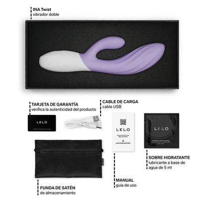 LELO - INA TWIST VIBRADOR RABBIT PUNTO G Y CLÍTORIS LAVANDA