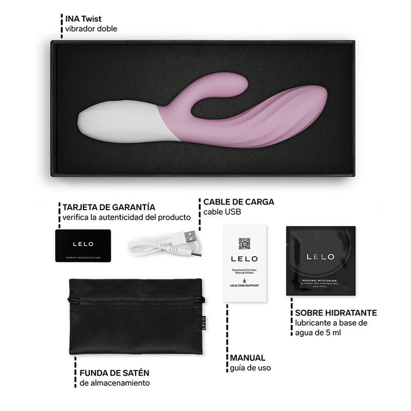 LELO - INA TWIST VIBRADOR RABBIT PUNTO G Y CLÍTORIS LAVANDA