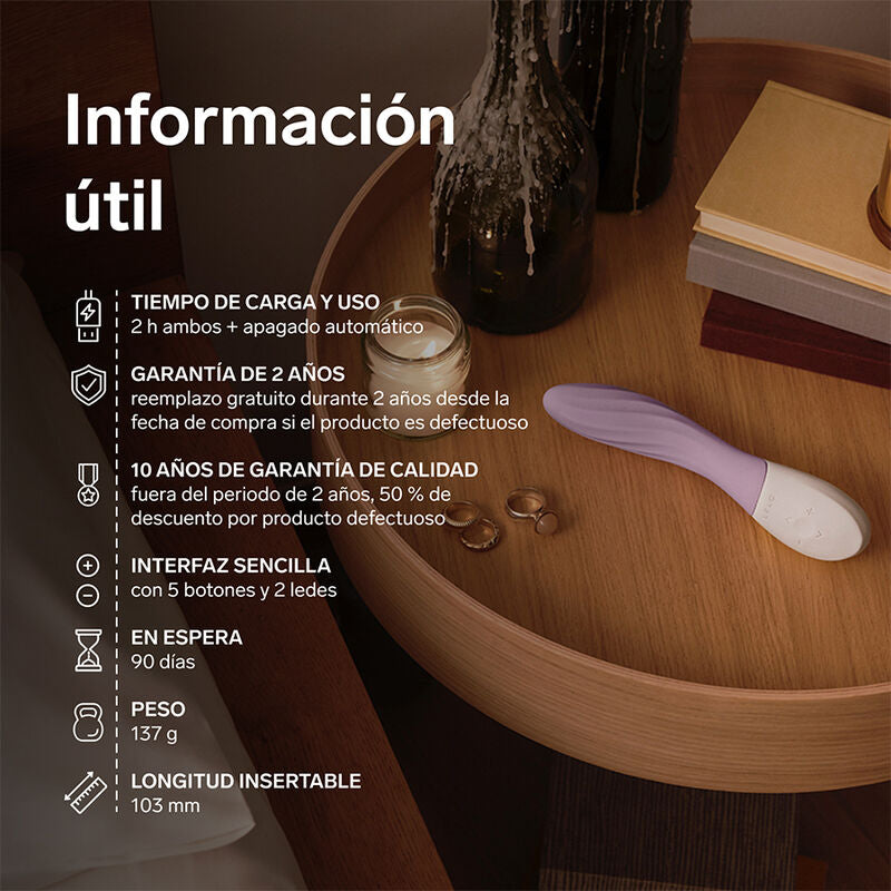 LELO - MONA TWIST VIBRADOR PARA PUNTO G RECARGABLE APP CONTROL LAVANDA LILA