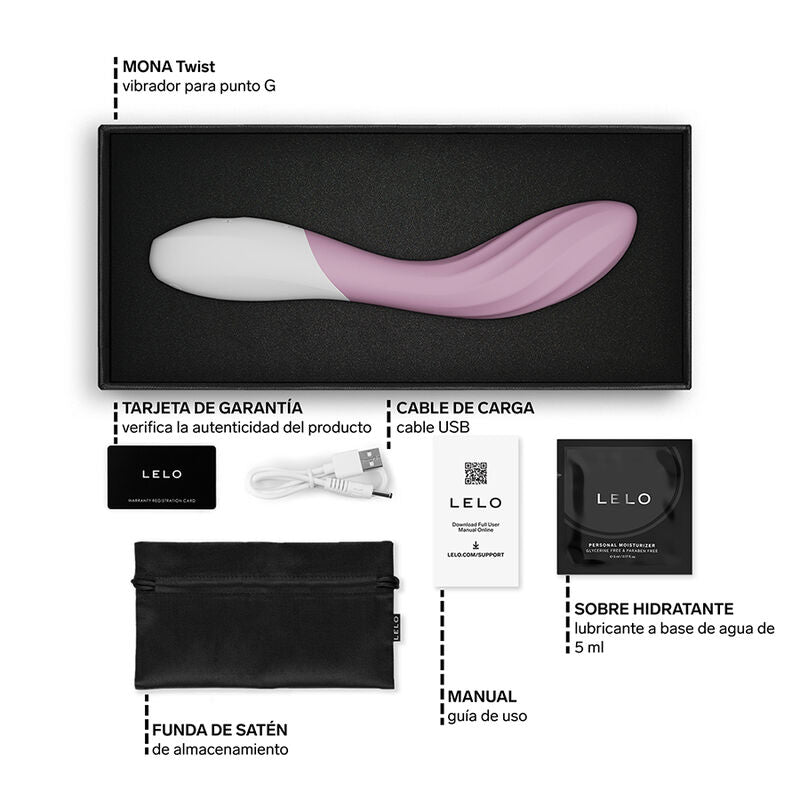 LELO - MONA TWIST VIBRADOR PARA PUNTO G RECARGABLE APP CONTROL LAVANDA LILA