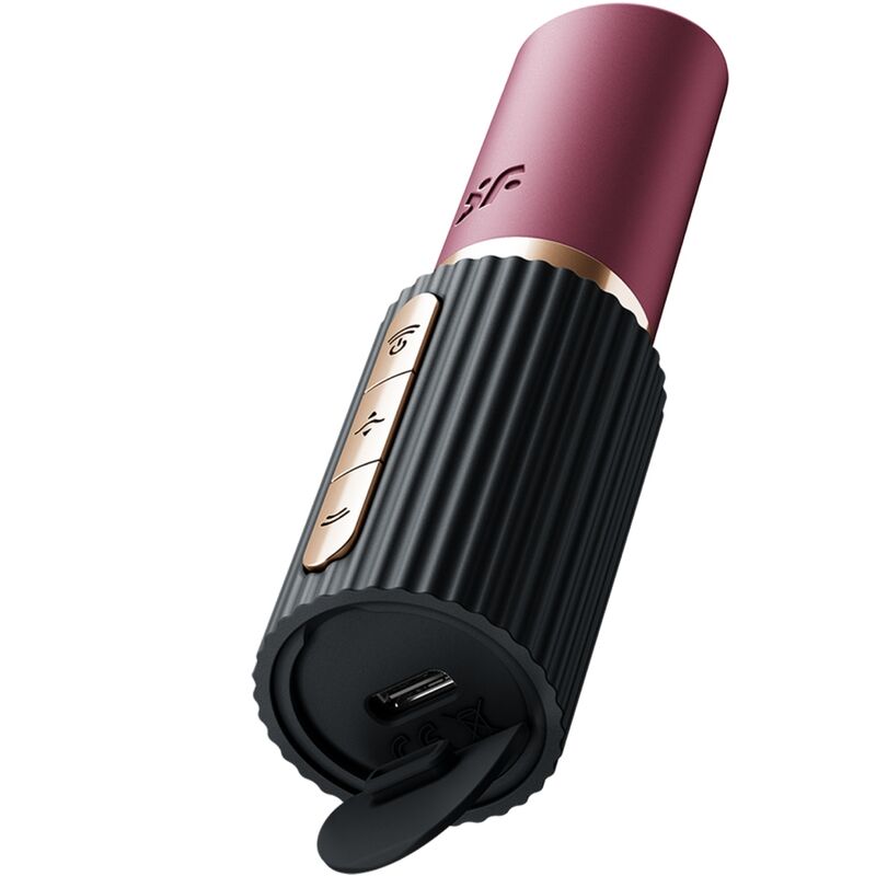 SATISFYER - DEEP KISS ESTIMULADOR CLÍTORIS POR ONDAS GRANATE / NEGRO