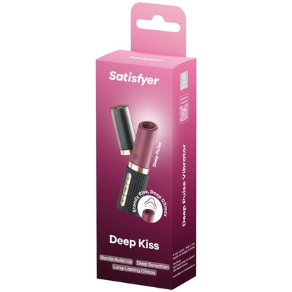 SATISFYER - DEEP KISS ESTIMULADOR CLÍTORIS POR ONDAS GRANATE / NEGRO