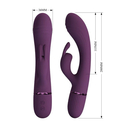 PRETTY LOVE - ROCCO VIBRADOR RABBIT RECARGABLE 10 FUNCIONES MORADO