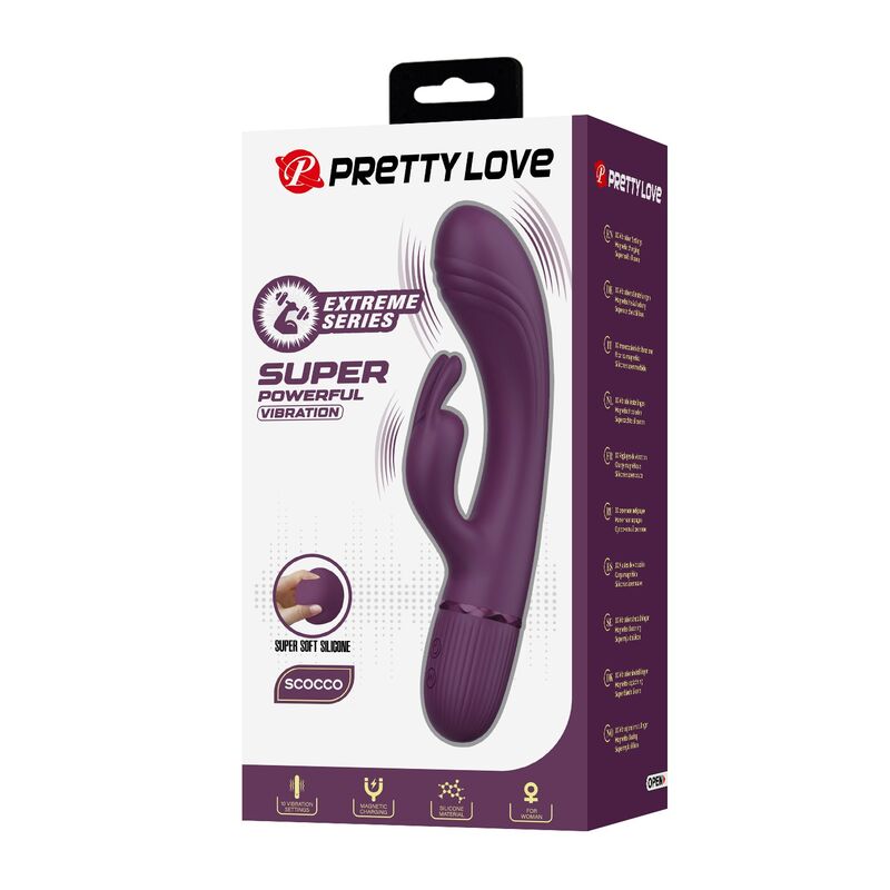 PRETTY LOVE - ROCCO VIBRADOR RABBIT RECARGABLE 10 FUNCIONES MORADO