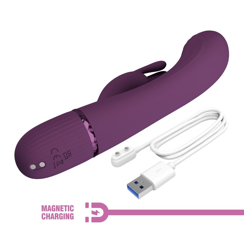 PRETTY LOVE - ROCCO VIBRADOR RABBIT RECARGABLE 10 FUNCIONES MORADO