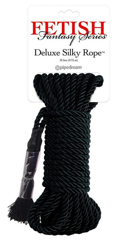 FETISH FANTASY SERIES - CUERDA DE SEDA DELUXE NEGRA 9,75 M