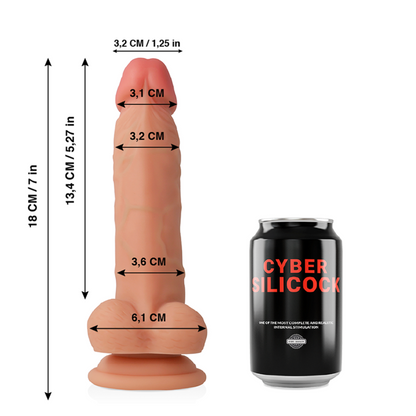 CYBER SILICOCK - CONNOR REALÍSTICO SILICONA LÍQUIDA 20.5 CM -O- 3.7 CM