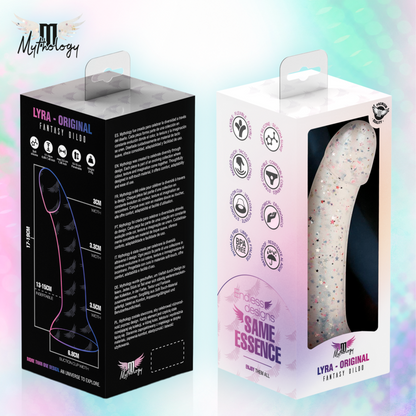 MYTHOLOGY - LYRA 5 DILDO DE SILICONA 17 CM Ø 3,6 CM TRANSPARENTE MOTEADO