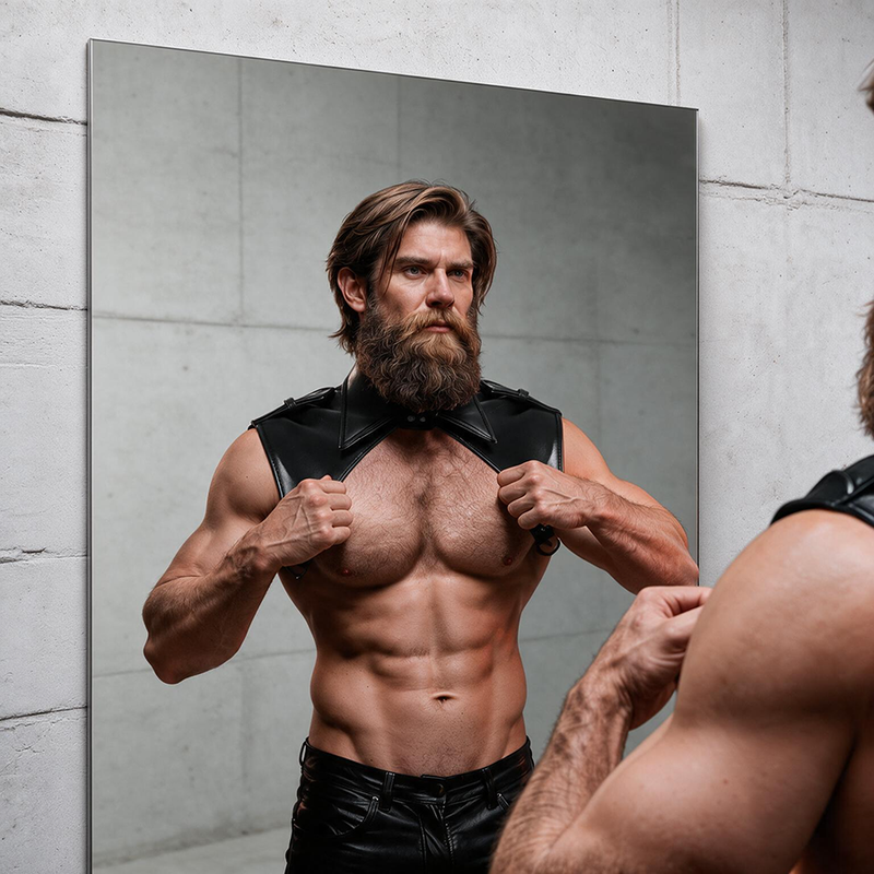 FETISH SUBMISSIVE ATTITUDE - ARNÉS BRIGADE AJUSTABLE ECOPIEL CUELLO HOMBRE