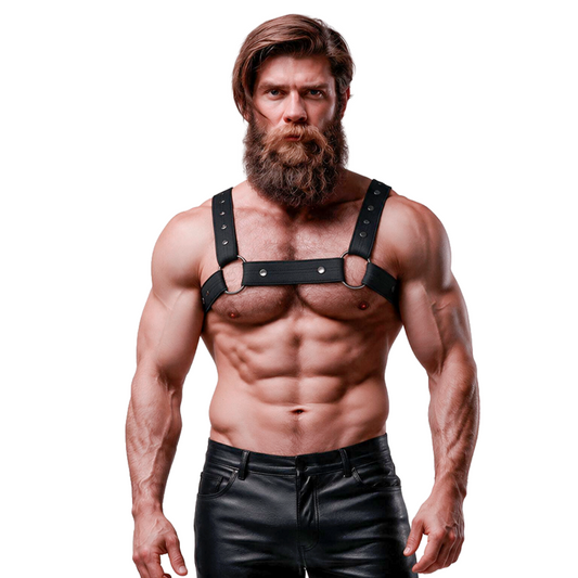 FETISH SUBMISSIVE ATTITUDE - ARNÉS DEPORTIVO AJUSTABLE NEOPRENO PECHO HOMBRE