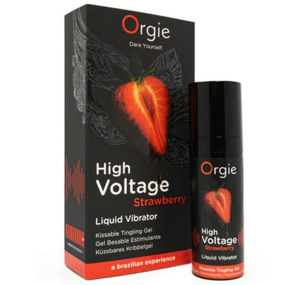 ORGIE - HIGH VOLTAGE STRAWBERRY GEL ÍNTIMO BESABLE EFECTO VIBRANTE EXTRA FUERTE 15 ML