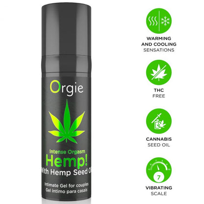 ORGIE - HEMP! INTENSE ORGASM GEL ÍNTIMO MULTISENSACIÓN CON ACEITE DE CÁÑAMO 15 ML