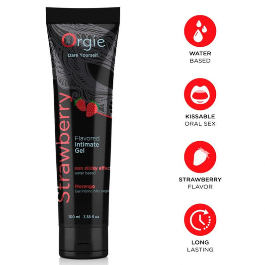ORGIE - KISSABLE WATER-BASED INTIMATE GEL LUBRICANT STRAWBERRY 100 ML