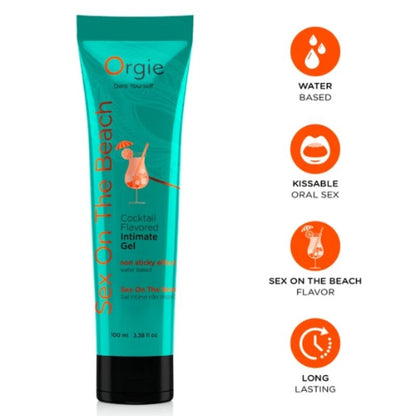 ORGIE - LUBE TUBE COCKTAIL SEX ON THE BEACH GEL ÍNTIMO BESABLE BASE AGUA 100 ML