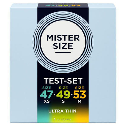 MISTER SIZE - PACK MUESTRA PRESERVATIVOS TALLA 47-49-53 MM (3 UNIDADES)
