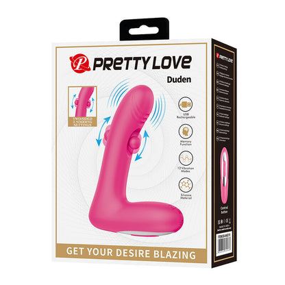 PRETTY LOVE - DUDEN VIBRADOR DE SILICONA RECARGABLE 12 MODOS DE VIBRACIÓN Y 3 MODOS DE BALANCEO ROSA