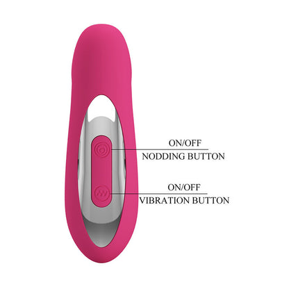 PRETTY LOVE - DUDEN VIBRADOR DE SILICONA RECARGABLE 12 MODOS DE VIBRACIÓN Y 3 MODOS DE BALANCEO ROSA