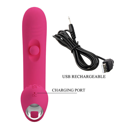 PRETTY LOVE - DUDEN VIBRADOR DE SILICONA RECARGABLE 12 MODOS DE VIBRACIÓN Y 3 MODOS DE BALANCEO ROSA