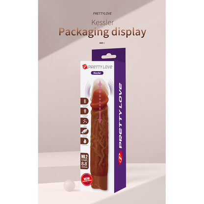 PRETTY LOVE - KESSLER DILDO VIBRADOR REALISTA 10 MODOS DE VIBRACIÓN Y 10 DE EMPUJE 22 CM MARRÓN