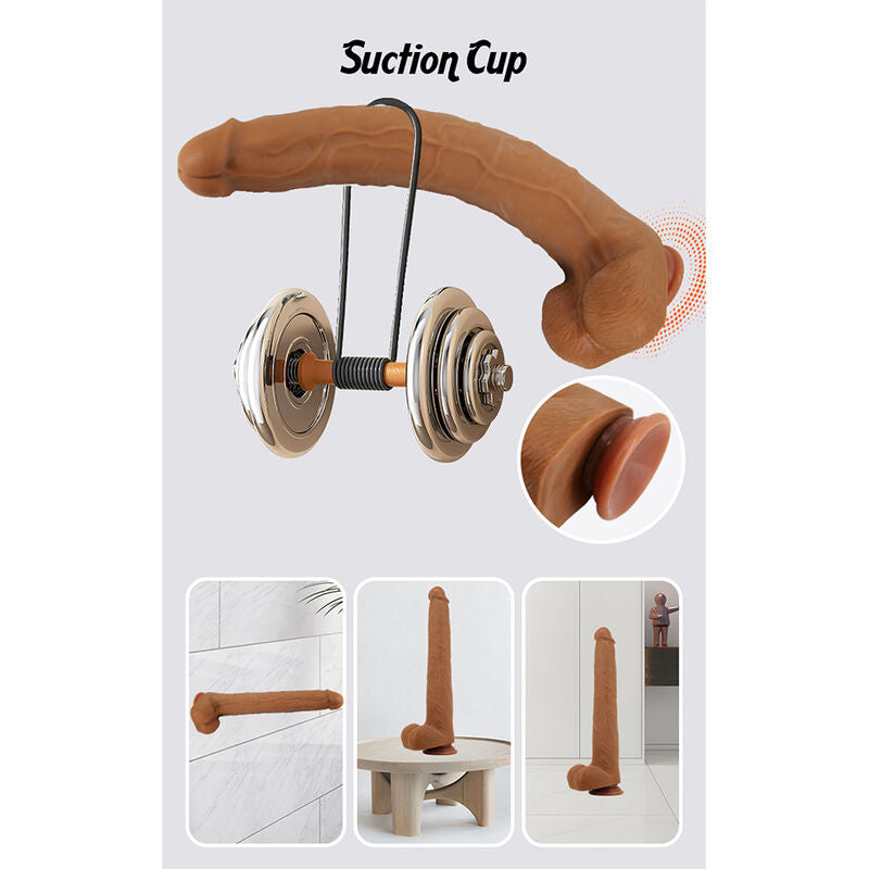 PRETTY LOVE - VIGGO DILDO REALISTA DE TOQUE SUAVE COM PELE DESLIZANTE 36,5 CM CASTANHO