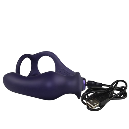 ROCKS-OFF - NOVA ZENTURIAN PLUG PROSTÁTICO VIBRADOR CON ANILLOS 16 MODOS AZUL OSCURO