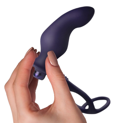 ROCKS-OFF - NOVA ZENTURIAN PLUG PROSTÁTICO VIBRADOR CON ANILLOS 16 MODOS AZUL OSCURO
