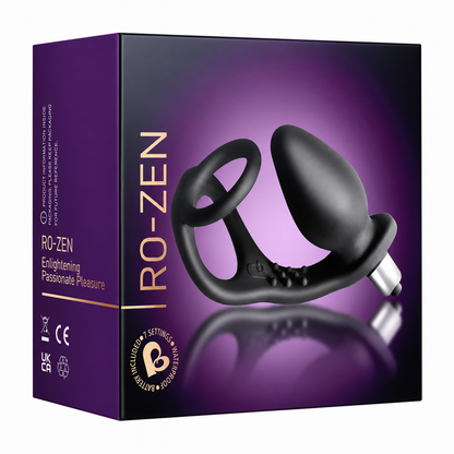 ROCKS-OFF - RO-ZEN ESTIMULADOR PROSTÁTICO VIBRADOR CON DOBLE ANILLO 7 VELOCIDADES NEGRO