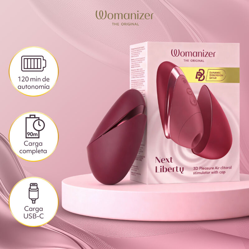 WOMANIZER - NEXT ESTIMULADOR DE CLÍTORIS POR SUCCIÓN 14 NIVELES BURDEOS
