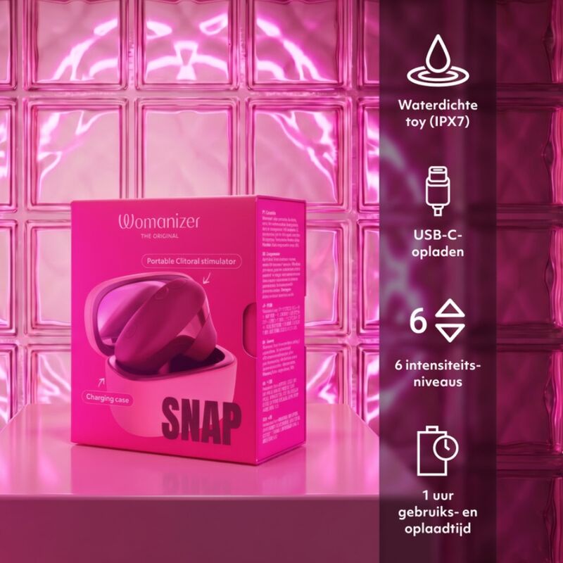 WOMANIZER - SNAP ESTIMULADOR DE CLÍTORIS POR SUCCIÓN 6 NIVELES BURDEOS