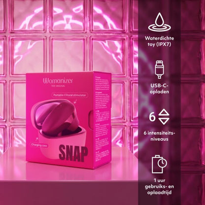 WOMANIZER - SNAP ESTIMULADOR DE CLÍTORIS POR SUCCIÓN 6 NIVELES BURDEOS