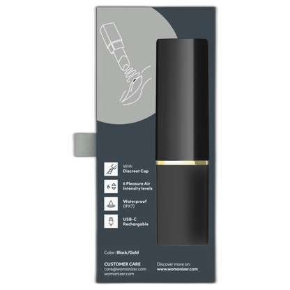 WOMANIZER - BEAUTY ESTIMULADOR DE CLÍTORIS POR SUCCIÓN 6 NIVELES NEGRO Y DORADO
