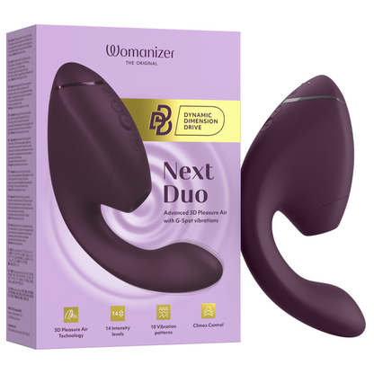 WOMANIZER - DUO NEXT ESTIMULADOR VIBRADOR DUAL CLÍTORIS & PUNTO·G MORADO