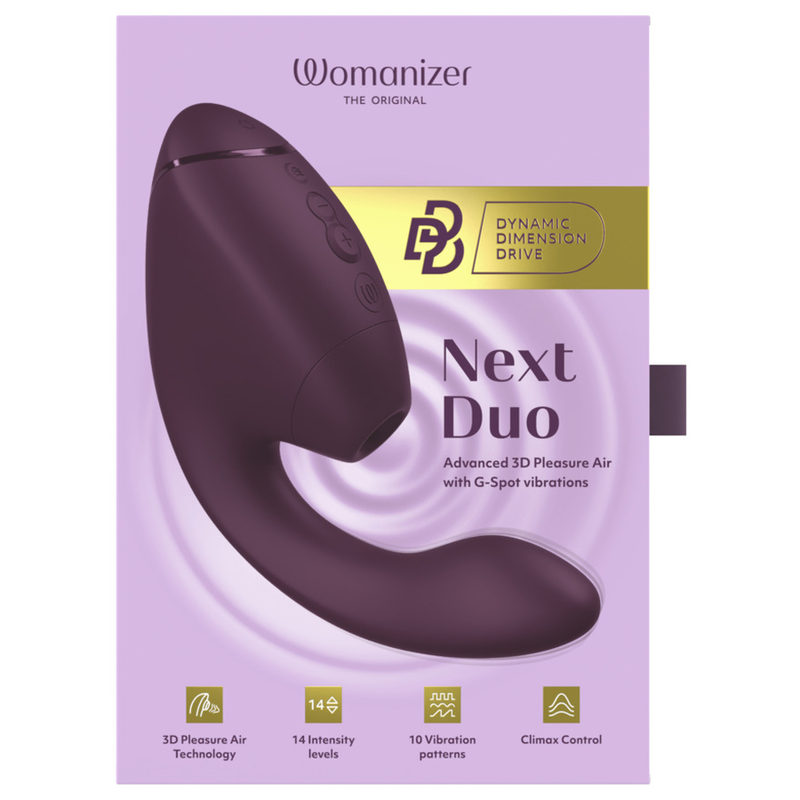 WOMANIZER - DUO NEXT ESTIMULADOR VIBRADOR DUAL CLÍTORIS & PUNTO·G MORADO