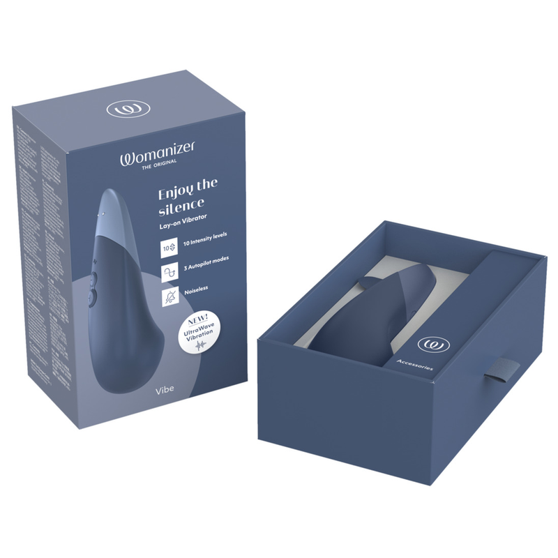 WOMANIZER - VIBE VIBRADOR LAY-ON SILENCIOSO AZUL-ESCURO