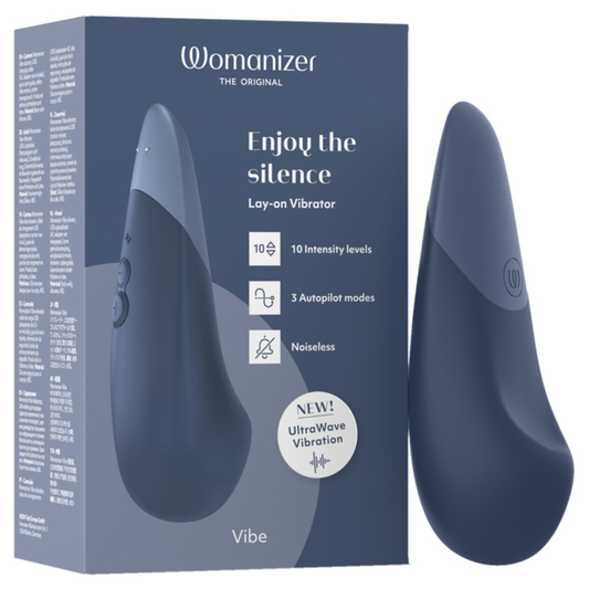 WOMANIZER - VIBE VIBRADOR LAY-ON SILENCIOSO AZUL OSCURO