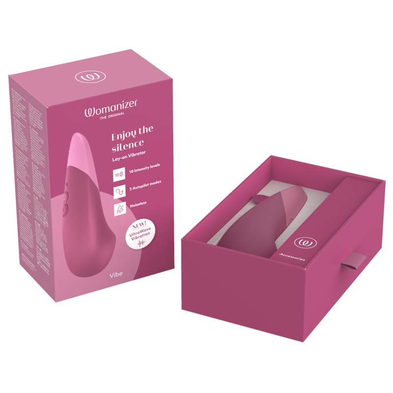 WOMANIZER - VIBE VIBRADOR LAY-ON SILENCIOSO ROSA OSCURO