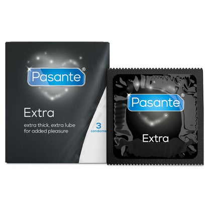 PASANTE - EXTRA PRESERVATIVOS EXTRA GRUESOS CON LUBRICACIÓN ADICIONAL 3 UNIDADES