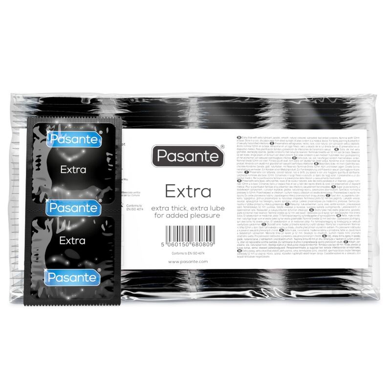 PASANTE - EXTRA PRESERVATIVOS EXTRA GRUESOS 144 UNIDADES (BOLSA)