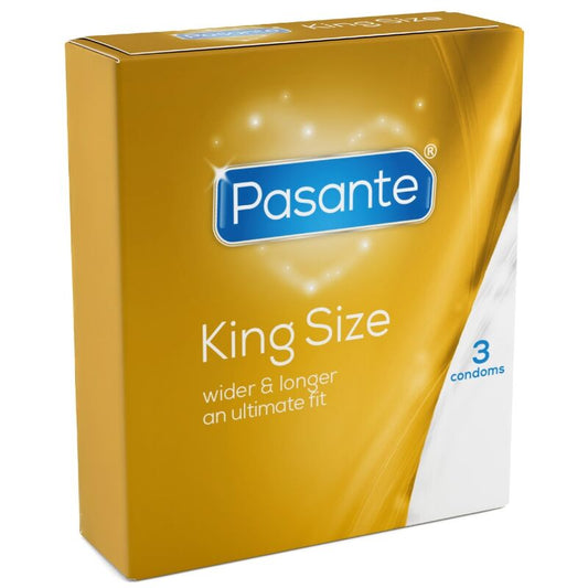PASANTE - PRESERVATIVOS KING MS LARGOS Y ANCHOS 3 UNIDADES