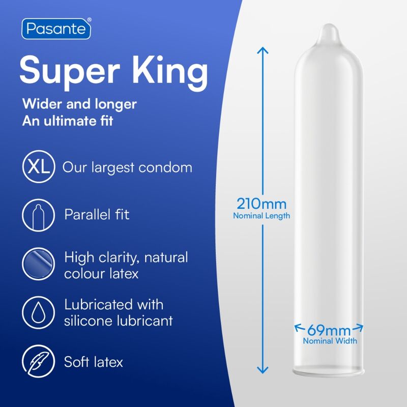 PASANTE - PRESERVATIVO TAMAÑO SUPER KING BOLSA 144 UNIDADES