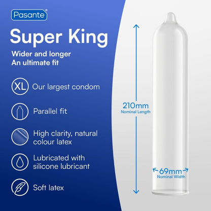 PASANTE - PRESERVATIVO TAMAÑO SUPER KING BOLSA 144 UNIDADES