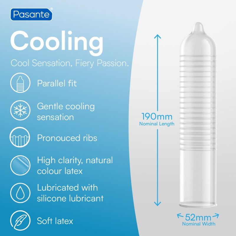 PASANTE - PRESERVATIVOS EFECTO FRIO BOLSA 144 UNIDADES
