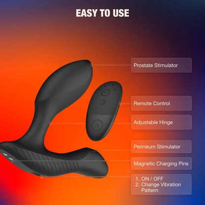 ARCWAVE - PERK MASAJEADOR PROSTÁTICO VIBRADOR CON DOBLE MOTOR Y CONTROL REMOTO NEGRO