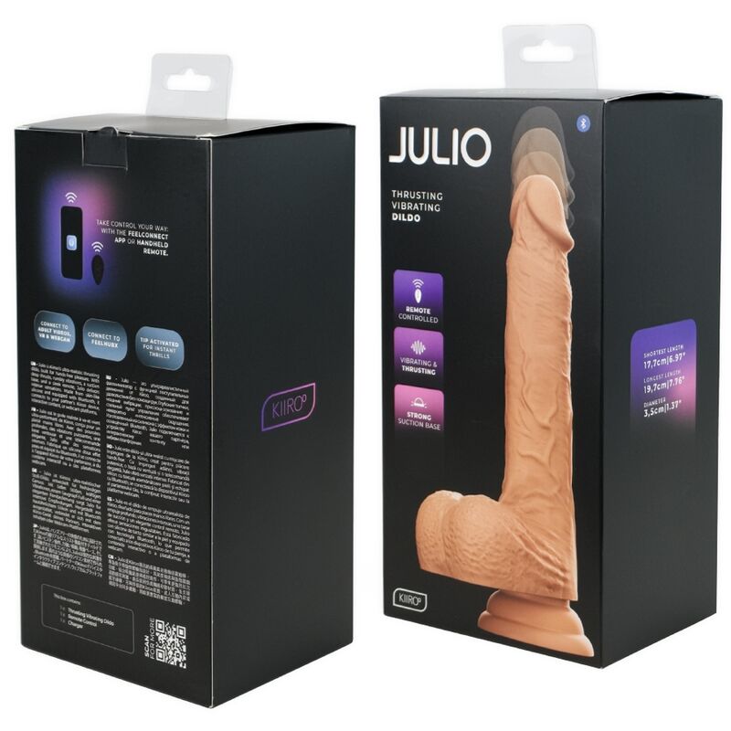 KIIROO - JULIO DILDO REALISTA CON EMPUJE AUTOMÁTICO, VIBRACIÓN Y CONTROL REMOTO