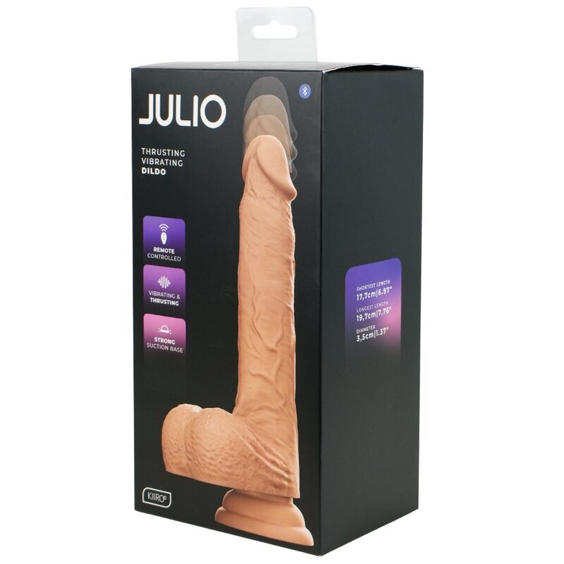 KIIROO - JULIO DILDO REALISTA CON EMPUJE AUTOMÁTICO, VIBRACIÓN Y CONTROL REMOTO