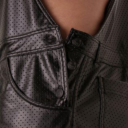 LOCKER GEAR - PUNCH HOLE LEATHERETTE PETO CORTO