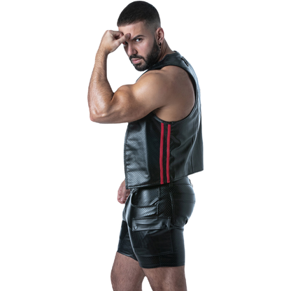 LOCKER GEAR - PUNCH HOLE LEATHERETTE CHALECO